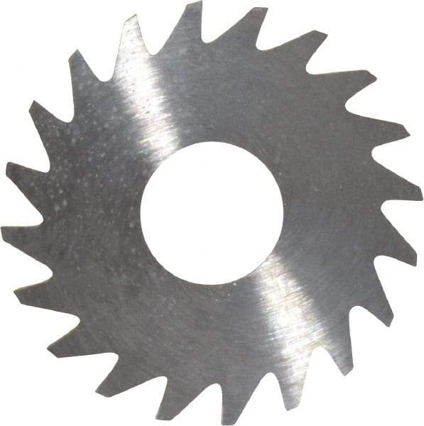 RobbJack - 3/4" Diam x 0.025" Blade Thickness x 1/4" Arbor Hole Diam, 20 Tooth Slitting and Slotting Saw - Arbor Connection, Right Hand, Uncoated, Solid Carbide, Concave Ground - Eagle Tool & Supply