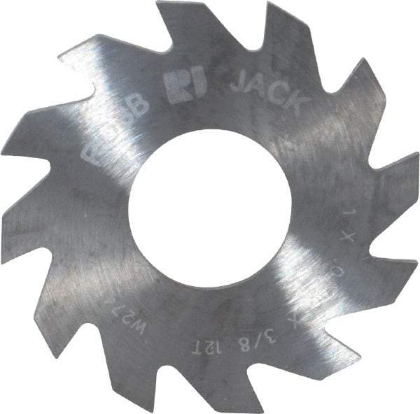 RobbJack - 1" Diam x 0.04" Blade Thickness x 3/8" Arbor Hole Diam, 12 Tooth Slitting and Slotting Saw - Arbor Connection, Right Hand, Uncoated, Solid Carbide, Concave Ground - Eagle Tool & Supply