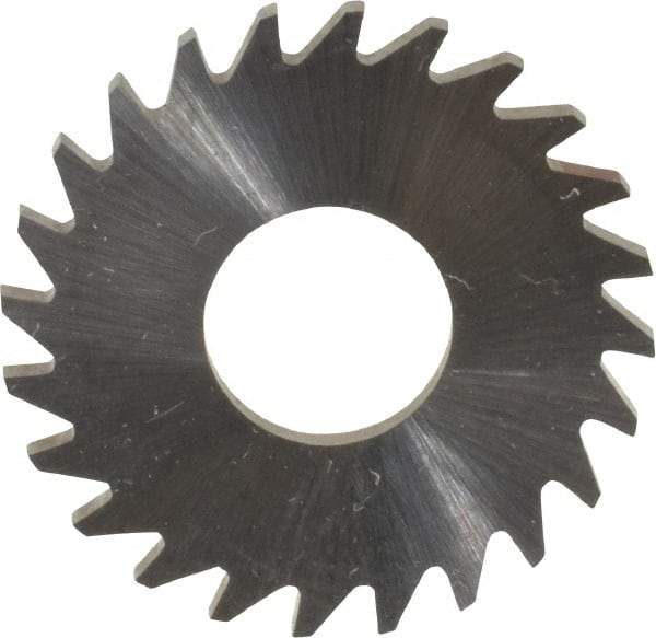 RobbJack - 1" Diam x 1/16" Blade Thickness x 3/8" Arbor Hole Diam, 24 Tooth Slitting and Slotting Saw - Arbor Connection, Right Hand, Uncoated, Solid Carbide, Concave Ground - Eagle Tool & Supply