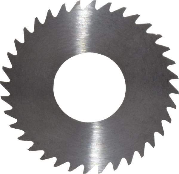 RobbJack - 1-1/4" Diam x 0.012" Blade Thickness x 1/2" Arbor Hole Diam, 36 Tooth Slitting and Slotting Saw - Arbor Connection, Right Hand, Uncoated, Solid Carbide, Concave Ground - Eagle Tool & Supply