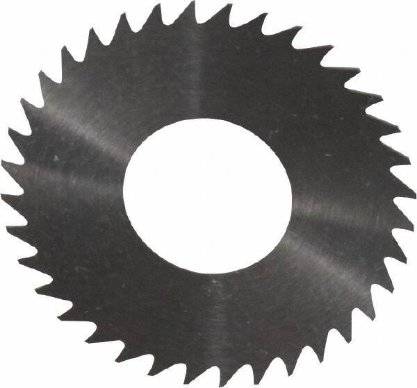 RobbJack - 1-1/4" Diam x 0.014" Blade Thickness x 1/2" Arbor Hole Diam, 36 Tooth Slitting and Slotting Saw - Arbor Connection, Right Hand, Uncoated, Solid Carbide, Concave Ground - Eagle Tool & Supply