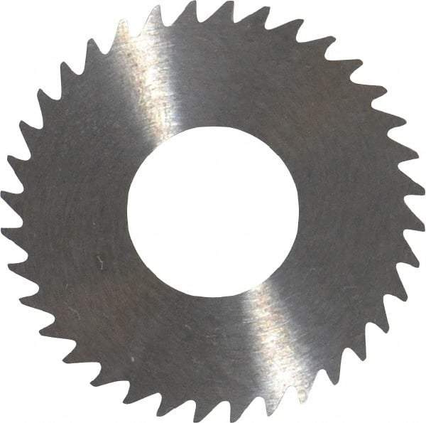 RobbJack - 1-1/4" Diam x 0.018" Blade Thickness x 1/2" Arbor Hole Diam, 36 Tooth Slitting and Slotting Saw - Arbor Connection, Right Hand, Uncoated, Solid Carbide, Concave Ground - Eagle Tool & Supply