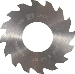 RobbJack - 1-1/4" Diam x 0.02" Blade Thickness x 1/2" Arbor Hole Diam, 16 Tooth Slitting and Slotting Saw - Arbor Connection, Right Hand, Uncoated, Solid Carbide, Concave Ground - Eagle Tool & Supply