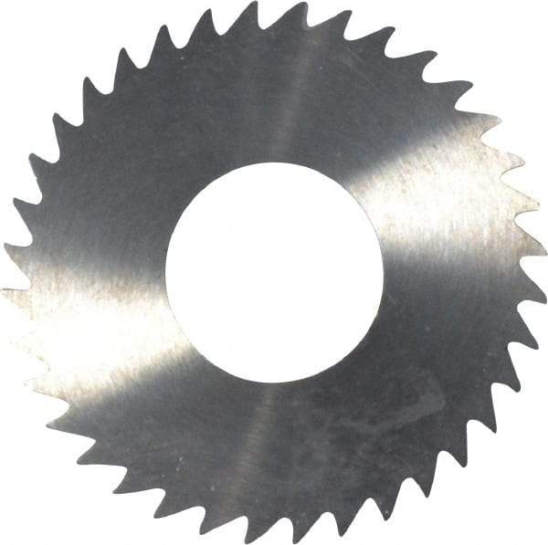 RobbJack - 1-1/4" Diam x 1/16" Blade Thickness x 1/2" Arbor Hole Diam, 36 Tooth Slitting and Slotting Saw - Arbor Connection, Right Hand, Uncoated, Solid Carbide, Concave Ground - Eagle Tool & Supply