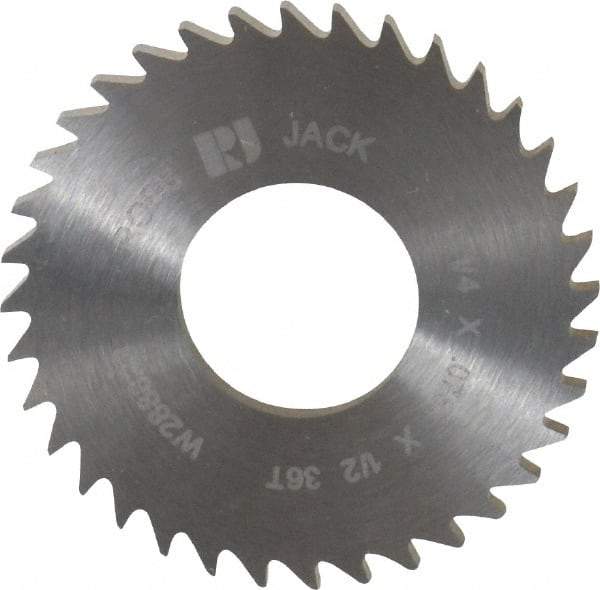 RobbJack - 1-1/4" Diam x 0.0781" Blade Thickness x 1/2" Arbor Hole Diam, 36 Tooth Slitting and Slotting Saw - Arbor Connection, Right Hand, Uncoated, Solid Carbide, Concave Ground - Eagle Tool & Supply