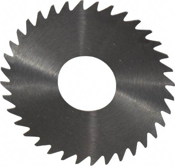 RobbJack - 1-1/2" Diam x 0.0156" Blade Thickness x 1/2" Arbor Hole Diam, 36 Tooth Slitting and Slotting Saw - Arbor Connection, Right Hand, Uncoated, Solid Carbide, Concave Ground - Eagle Tool & Supply