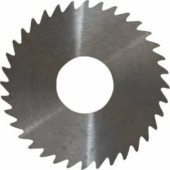 RobbJack - 1-1/2" Diam x 0.018" Blade Thickness x 1/2" Arbor Hole Diam, 36 Tooth Slitting and Slotting Saw - Arbor Connection, Right Hand, Uncoated, Solid Carbide, Concave Ground - Eagle Tool & Supply