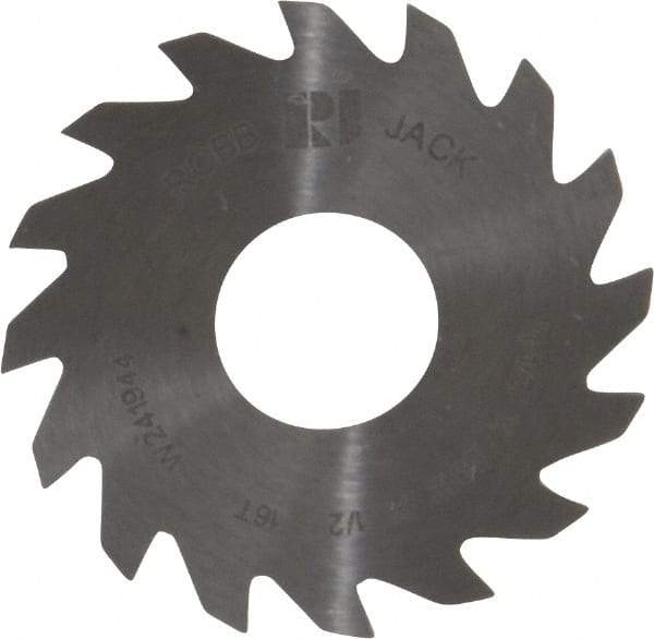 RobbJack - 1-1/2" Diam x 0.0312" Blade Thickness x 1/2" Arbor Hole Diam, 16 Tooth Slitting and Slotting Saw - Arbor Connection, Right Hand, Uncoated, Solid Carbide, Concave Ground - Eagle Tool & Supply