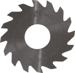 RobbJack - 1-1/2" Diam x 0.0312" Blade Thickness x 1/2" Arbor Hole Diam, 16 Tooth Slitting and Slotting Saw - Arbor Connection, Right Hand, Uncoated, Solid Carbide, Concave Ground - Eagle Tool & Supply