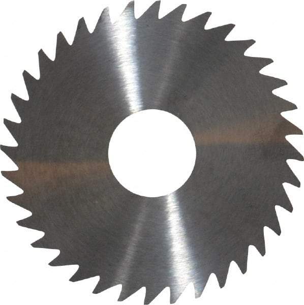 RobbJack - 1-3/4" Diam x 0.02" Blade Thickness x 1/2" Arbor Hole Diam, 36 Tooth Slitting and Slotting Saw - Arbor Connection, Right Hand, Uncoated, Solid Carbide, Concave Ground - Eagle Tool & Supply