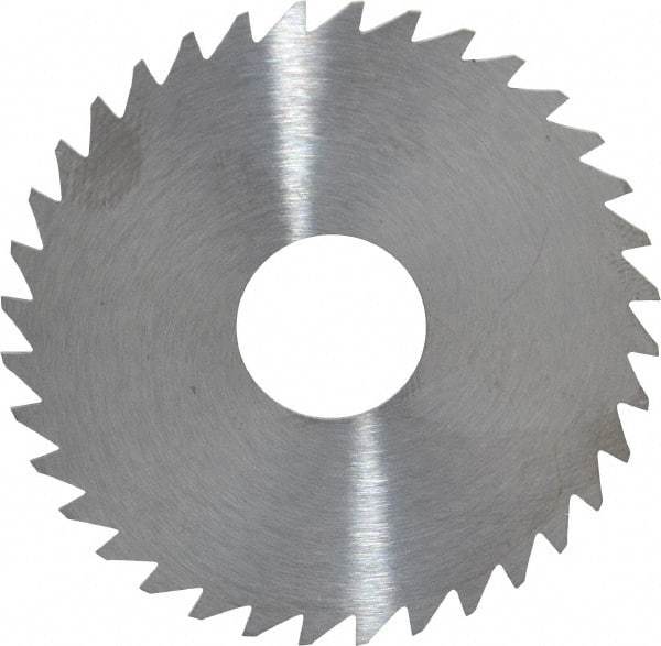 RobbJack - 1-3/4" Diam x 0.0312" Blade Thickness x 1/2" Arbor Hole Diam, 36 Tooth Slitting and Slotting Saw - Arbor Connection, Right Hand, Uncoated, Solid Carbide, Concave Ground - Eagle Tool & Supply