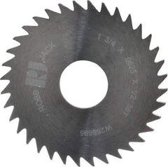 RobbJack - 1-3/4" Diam x 1/16" Blade Thickness x 1/2" Arbor Hole Diam, 36 Tooth Slitting and Slotting Saw - Arbor Connection, Right Hand, Uncoated, Solid Carbide, Concave Ground - Eagle Tool & Supply