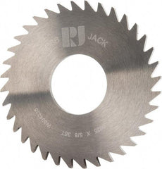 RobbJack - 1-3/4" Diam x 1/16" Blade Thickness x 5/8" Arbor Hole Diam, 36 Tooth Slitting and Slotting Saw - Arbor Connection, Right Hand, Uncoated, Solid Carbide, Concave Ground - Eagle Tool & Supply