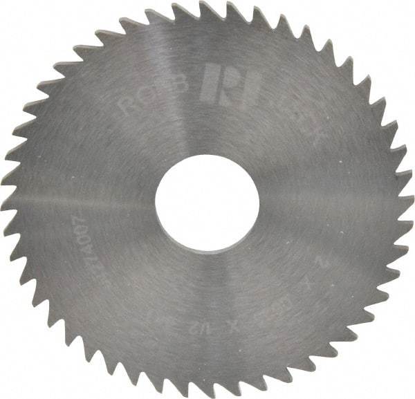 RobbJack - 2" Diam x 1/16" Blade Thickness x 1/2" Arbor Hole Diam, 48 Tooth Slitting and Slotting Saw - Arbor Connection, Right Hand, Uncoated, Solid Carbide, Concave Ground - Eagle Tool & Supply