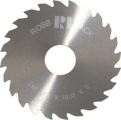 RobbJack - 2" Diam x 0.0781" Blade Thickness x 1/2" Arbor Hole Diam, 24 Tooth Slitting and Slotting Saw - Arbor Connection, Right Hand, Uncoated, Solid Carbide, Concave Ground - Eagle Tool & Supply