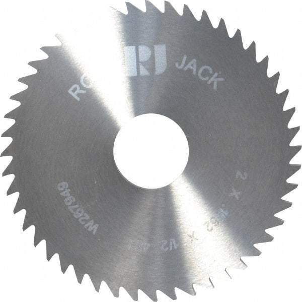 RobbJack - 2" Diam x 0.1562" Blade Thickness x 1/2" Arbor Hole Diam, 48 Tooth Slitting and Slotting Saw - Arbor Connection, Right Hand, Uncoated, Solid Carbide, Concave Ground - Eagle Tool & Supply