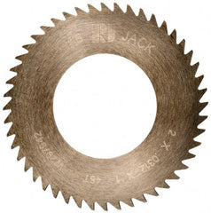 RobbJack - 2" Diam x 0.0312" Blade Thickness x 1" Arbor Hole Diam, 48 Tooth Slitting and Slotting Saw - Arbor Connection, Right Hand, Uncoated, Solid Carbide, Concave Ground - Eagle Tool & Supply