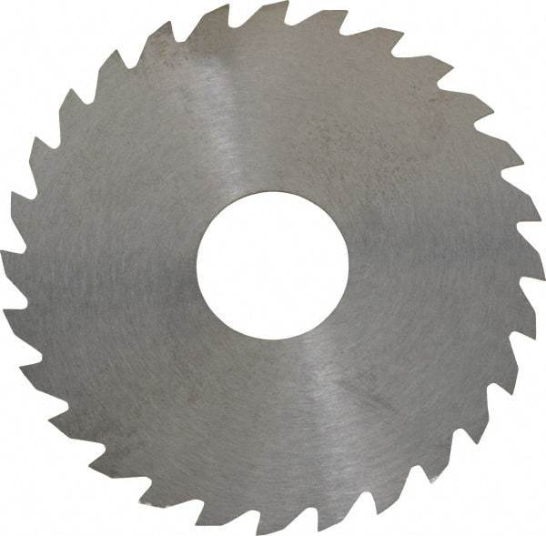 RobbJack - 2-1/4" Diam x 0.0312" Blade Thickness x 5/8" Arbor Hole Diam, 28 Tooth Slitting and Slotting Saw - Arbor Connection, Right Hand, Uncoated, Solid Carbide, Concave Ground - Eagle Tool & Supply