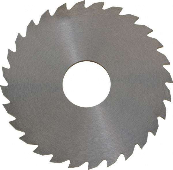 RobbJack - 2-1/4" Diam x 0.0781" Blade Thickness x 5/8" Arbor Hole Diam, 28 Tooth Slitting and Slotting Saw - Arbor Connection, Right Hand, Uncoated, Solid Carbide, Concave Ground - Eagle Tool & Supply