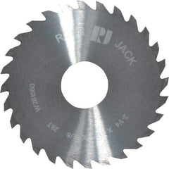 RobbJack - 2-1/4" Diam x 1/8" Blade Thickness x 5/8" Arbor Hole Diam, 28 Tooth Slitting and Slotting Saw - Arbor Connection, Right Hand, Uncoated, Solid Carbide, Concave Ground - Eagle Tool & Supply