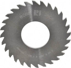 RobbJack - 2-1/2" Diam x 0.0937" Blade Thickness x 1" Arbor Hole Diam, 28 Tooth Slitting and Slotting Saw - Arbor Connection, Right Hand, Uncoated, Solid Carbide, Concave Ground - Eagle Tool & Supply