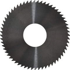 RobbJack - 3" Diam x 0.0468" Blade Thickness x 1" Arbor Hole Diam, 60 Tooth Slitting and Slotting Saw - Arbor Connection, Right Hand, Uncoated, Solid Carbide, Concave Ground - Eagle Tool & Supply