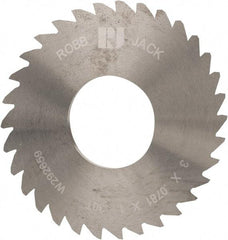 RobbJack - 3" Diam x 0.0781" Blade Thickness x 1" Arbor Hole Diam, 30 Tooth Slitting and Slotting Saw - Arbor Connection, Right Hand, Uncoated, Solid Carbide, Concave Ground - Eagle Tool & Supply