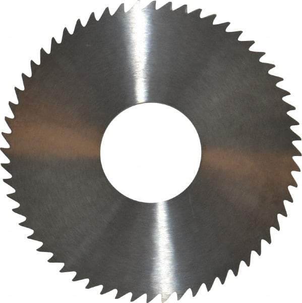 RobbJack - 3" Diam x 1/8" Blade Thickness x 1" Arbor Hole Diam, 60 Tooth Slitting and Slotting Saw - Arbor Connection, Right Hand, Uncoated, Solid Carbide, Concave Ground - Eagle Tool & Supply