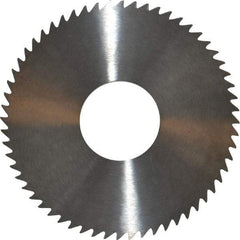 RobbJack - 3" Diam x 1/8" Blade Thickness x 1" Arbor Hole Diam, 60 Tooth Slitting and Slotting Saw - Arbor Connection, Right Hand, Uncoated, Solid Carbide, Concave Ground - Eagle Tool & Supply