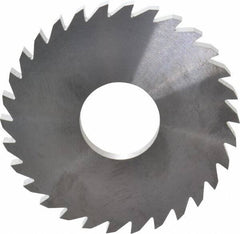 RobbJack - 3" Diam x 1/4" Blade Thickness x 1" Arbor Hole Diam, 30 Tooth Slitting and Slotting Saw - Arbor Connection, Right Hand, Uncoated, Solid Carbide, Concave Ground - Eagle Tool & Supply