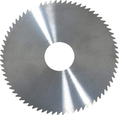 RobbJack - 4" Diam x 0.035" Blade Thickness x 1" Arbor Hole Diam, 72 Tooth Slitting and Slotting Saw - Arbor Connection, Right Hand, Uncoated, Solid Carbide, Concave Ground - Eagle Tool & Supply