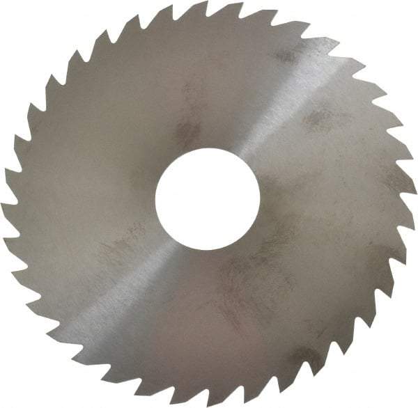 RobbJack - 4" Diam x 0.04" Blade Thickness x 1" Arbor Hole Diam, 36 Tooth Slitting and Slotting Saw - Arbor Connection, Right Hand, Uncoated, Solid Carbide, Concave Ground - Eagle Tool & Supply