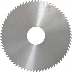 RobbJack - 4" Diam x 0.0468" Blade Thickness x 1" Arbor Hole Diam, 72 Tooth Slitting and Slotting Saw - Arbor Connection, Right Hand, Uncoated, Solid Carbide, Concave Ground - Eagle Tool & Supply