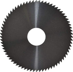 RobbJack - 4" Diam x 1/16" Blade Thickness x 1" Arbor Hole Diam, 72 Tooth Slitting and Slotting Saw - Arbor Connection, Right Hand, Uncoated, Solid Carbide, Concave Ground - Eagle Tool & Supply