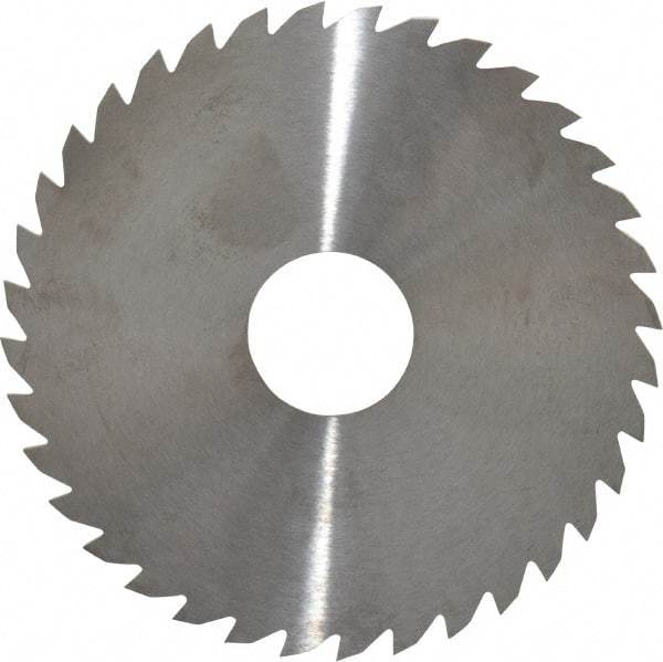 RobbJack - 4" Diam x 0.0781" Blade Thickness x 1" Arbor Hole Diam, 36 Tooth Slitting and Slotting Saw - Arbor Connection, Right Hand, Uncoated, Solid Carbide, Concave Ground - Eagle Tool & Supply