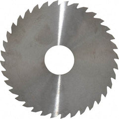 RobbJack - 4" Diam x 0.0781" Blade Thickness x 1" Arbor Hole Diam, 36 Tooth Slitting and Slotting Saw - Arbor Connection, Right Hand, Uncoated, Solid Carbide, Concave Ground - Eagle Tool & Supply