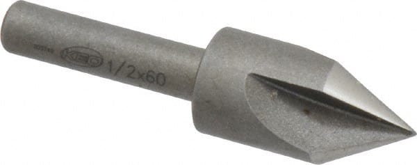 Keo - 1/2" Head Diam, 1/4" Shank Diam, 3 Flute 60° High Speed Steel Countersink - Eagle Tool & Supply
