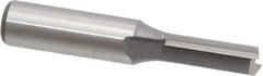 Amana Tool - 3/8" Diam, 1/2" Shank Diam, 1" Length of Cut, 2 Flute Straight Router Bit - 2-3/4" Overall Length, Carbide Tipped - Eagle Tool & Supply