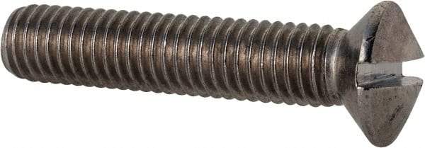 Value Collection - M8x1.25 Metric Coarse, 40mm OAL Slotted Drive Machine Screw - Oval Head, Grade 18-8 & A2 Stainless Steel, Uncoated, Without Washer - Eagle Tool & Supply