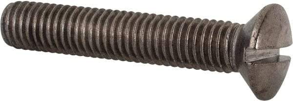 Value Collection - M8x1.25 Metric Coarse, 45mm OAL Slotted Drive Machine Screw - Oval Head, Grade 18-8 & A2 Stainless Steel, Uncoated, Without Washer - Eagle Tool & Supply