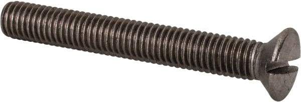 Value Collection - M8x1.25 Metric Coarse, 60mm OAL Slotted Drive Machine Screw - Oval Head, Grade 18-8 & A2 Stainless Steel, Uncoated, Without Washer - Eagle Tool & Supply