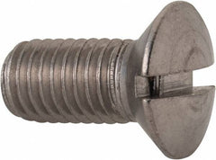 Value Collection - M10x1.50, 20mm OAL Slotted Drive Machine Screw - Oval Head, Grade 18-8 & A2 Stainless Steel, Uncoated, Without Washer - Eagle Tool & Supply