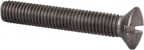 Value Collection - M10x1.50 Metric Coarse, 60mm OAL Slotted Drive Machine Screw - Oval Head, Grade 18-8 & A2 Stainless Steel, Uncoated, Without Washer - Eagle Tool & Supply