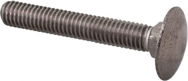 Value Collection - M6x1 40mm Length Under Head, Standard Square Neck, Carriage Bolt - Austenitic Grade A2 Stainless Steel, - Eagle Tool & Supply