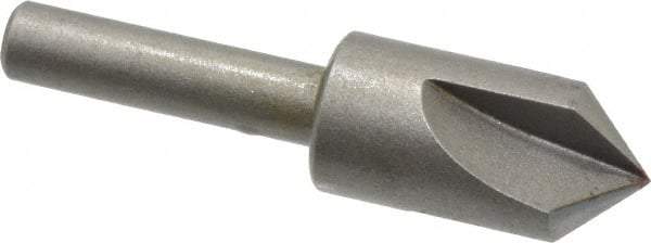 Keo - 1/2" Head Diam, 1/4" Shank Diam, 3 Flute 90° High Speed Steel Countersink - Bright Finish, 2" OAL, Single End, Straight Shank, Right Hand Cut - Eagle Tool & Supply