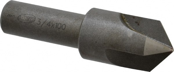 Keo - 3/4" Head Diam, 1/2" Shank Diam, 3 Flute 100° High Speed Steel Countersink - Eagle Tool & Supply