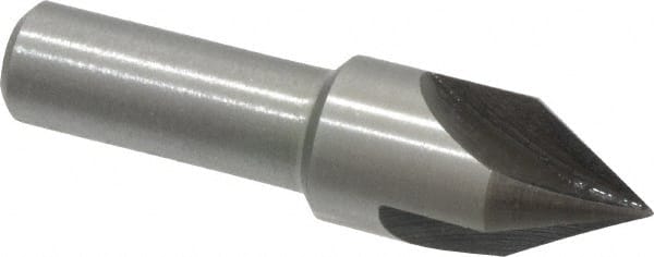 Interstate - 1/2" Head Diam, 3/8" Shank Diam, 3 Flute 60° High Speed Steel Countersink - Eagle Tool & Supply