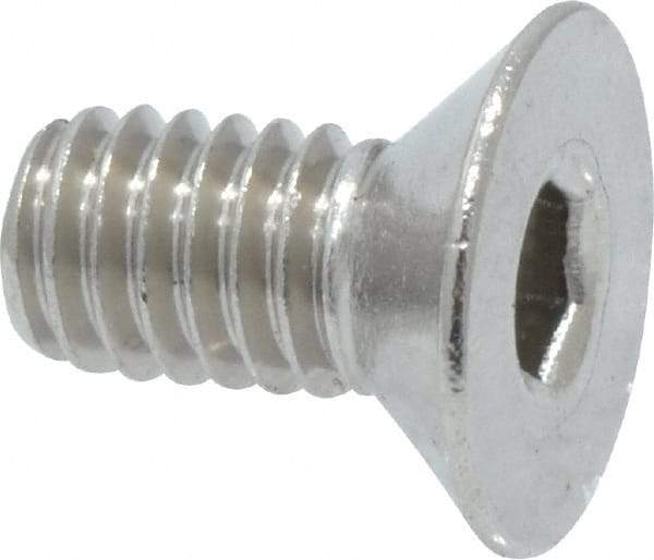 Value Collection - M4x0.70 Metric Coarse Hex Socket Drive, 90° Flat Screw - Grade 316 & Austenitic A4 Stainless Steel, Fully Threaded, 8mm OAL - Eagle Tool & Supply