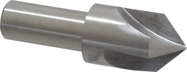 Interstate - 3/4" Head Diam, 1/2" Shank Diam, 3 Flute 90° High Speed Steel Countersink - Bright Finish, 2-3/4" OAL, Single End, Straight Shank, Right Hand Cut - Eagle Tool & Supply