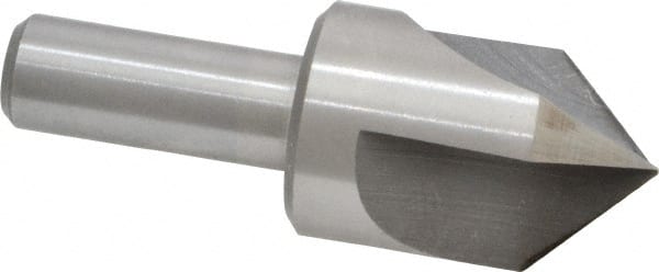 Interstate - 1" Head Diam, 1/2" Shank Diam, 3 Flute 90° High Speed Steel Countersink - Eagle Tool & Supply